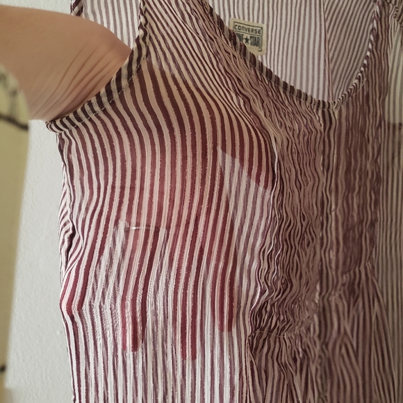 Converse One Star Striped Sheer Lightweight Top - Picture 3 of 5